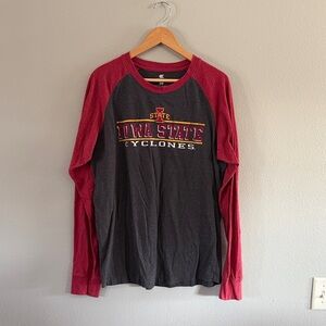 Colosseum Red and Gray Long Sleeve Shirt
